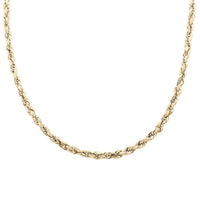 10K Yellow Gold 4mm Rope Necklace 16 Inches 4.80 Grams