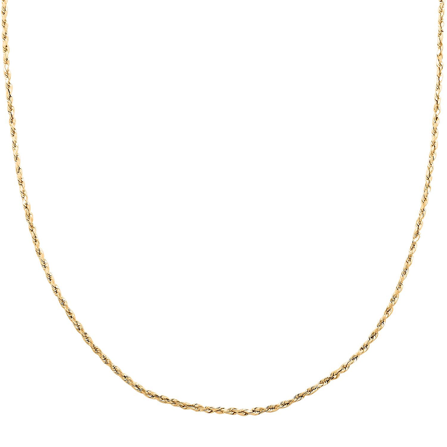 10K Yellow Gold 1.8mm Rope Necklace 30 Inches 2.80 Grams