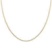 2mm Cuban Chain Necklace in 10K Yellow Gold 2 Grams 16 Inches
