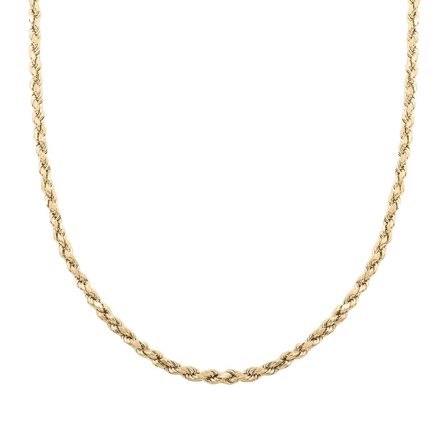 5mm Rope Necklace in 10K Yellow Gold 10.20 Grams 26 Inches