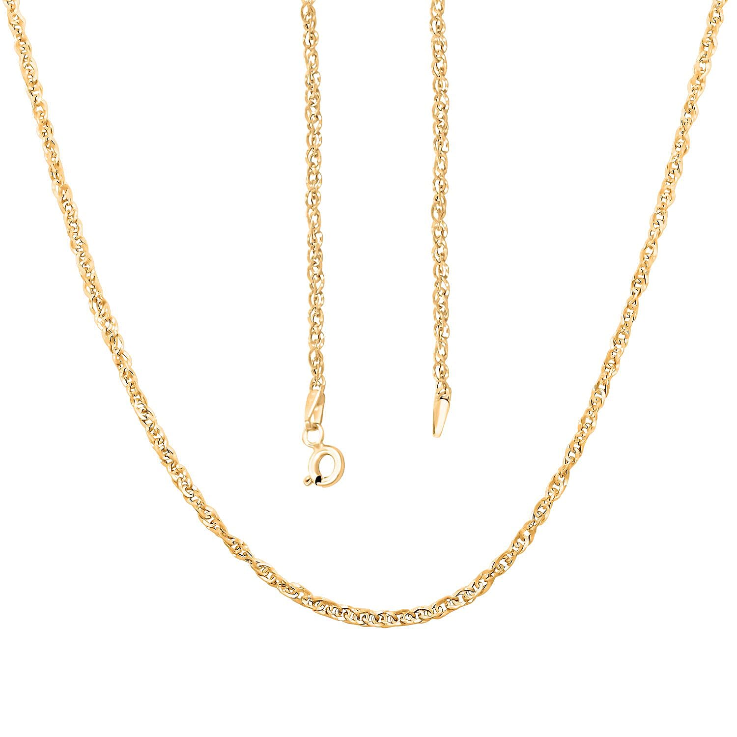 Italian Double Singapore Chain Necklace in 10K Yellow Gold 1.24 Grams 20 Inches