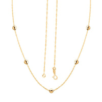 Italian 10K Yellow Gold Beads Necklace 18 Inches 1.10 Grams