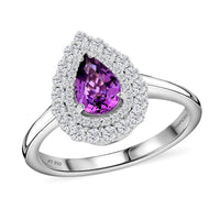 Chairman Collection Certified and Appraised Rhapsody 950 Platinum AAAA Madagascar Purple Sapphire and E-F VS Diamond Ring 6.55 Grams 1.10 ctw