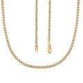 10K Yellow and White Gold 3mm Ice Chain Necklace 22 Inches 12.20 Grams - Sticky add to cart bar