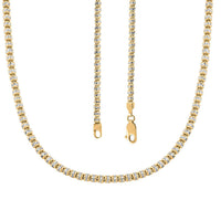 10K Yellow and White Gold 3mm Ice Chain Necklace 22 Inches 12.20 Grams