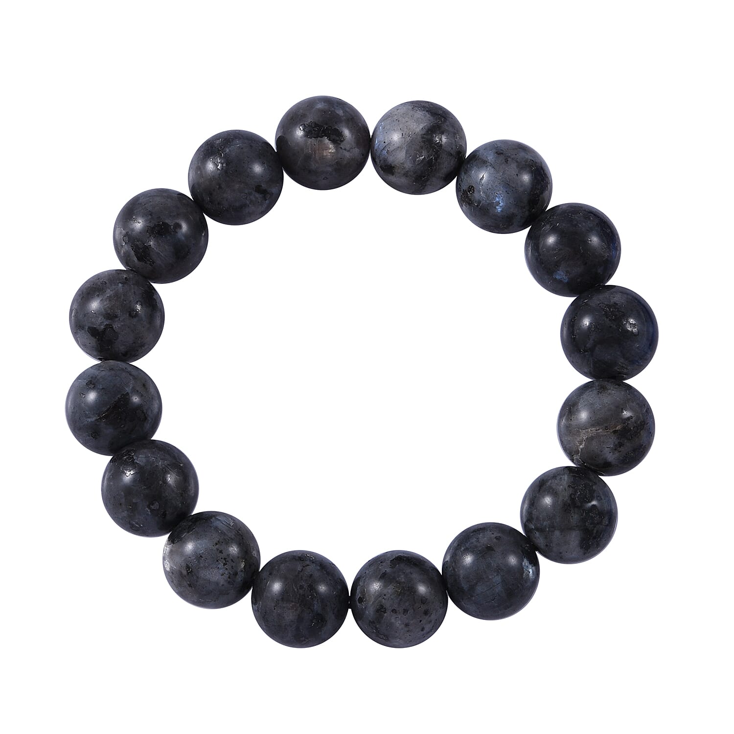 Larvikite Beaded Stretch Bracelet 150.00 ctw
