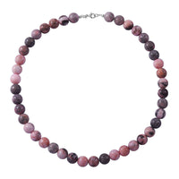 Pink Zebra Jasper 250.00 ctw Beaded Necklace in Sterling Silver 18 Inches