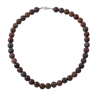 Wave Jasper 250.00 ctw Beaded Necklace 18 Inches in Sterling Silver