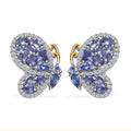 D'Joy Tanzanite and White Zircon 4.35 ctw Butterfly Earrings in 18K Vermeil YG and Rhodium Over Sterling Silver - Sticky add to cart bar