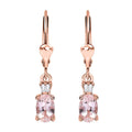 Premium Marropino Morganite and Diamond 0.85 ctw Ballerina Earrings in 18K Vermeil Rose Gold Over Sterling Silver - Sticky add to cart bar