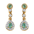Boyaca Colombian Emerald and White Zircon 1.35 ctw Infinity Dangle Earrings in 18K Vermeil Yellow Gold Over Sterling Silver - Sticky add to cart bar