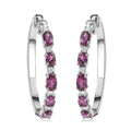 Radiant Ember Garnet and Moissanite Serpent Earrings in Rhodium Over Sterling Silver 3.10 ctw - Sticky add to cart bar