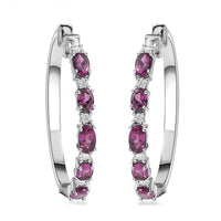 Radiant Ember Garnet and Moissanite Serpent Earrings in Rhodium Over Sterling Silver 3.10 ctw
