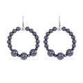 Terahertz Beaded Hoop Earrings in Stainless Steel 75.00 ctw - Sticky add to cart bar