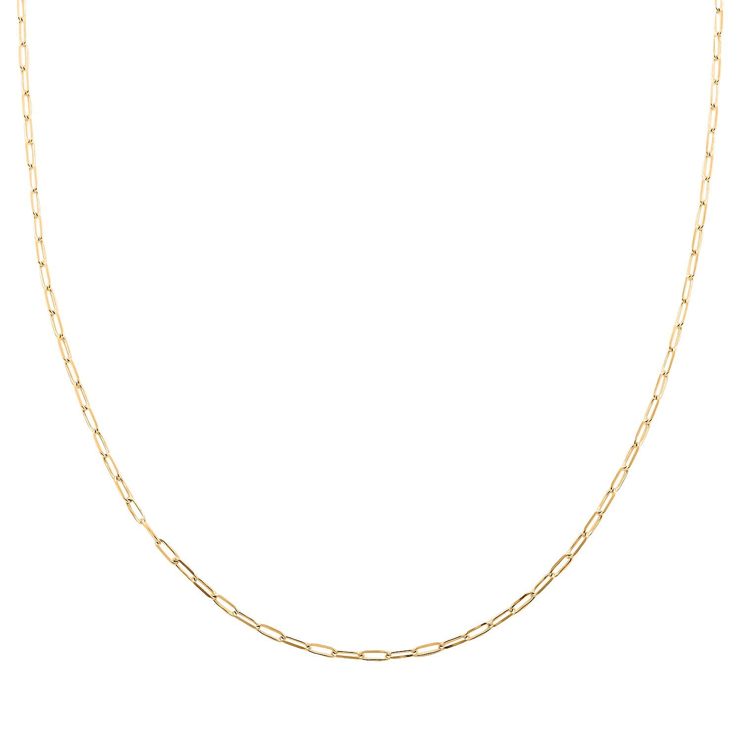 14K Yellow Gold Paperclip Chain Necklace 20 Inches 3 Grams