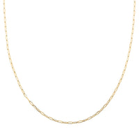 14K Yellow Gold Paperclip Chain Necklace 20 Inches 3 Grams