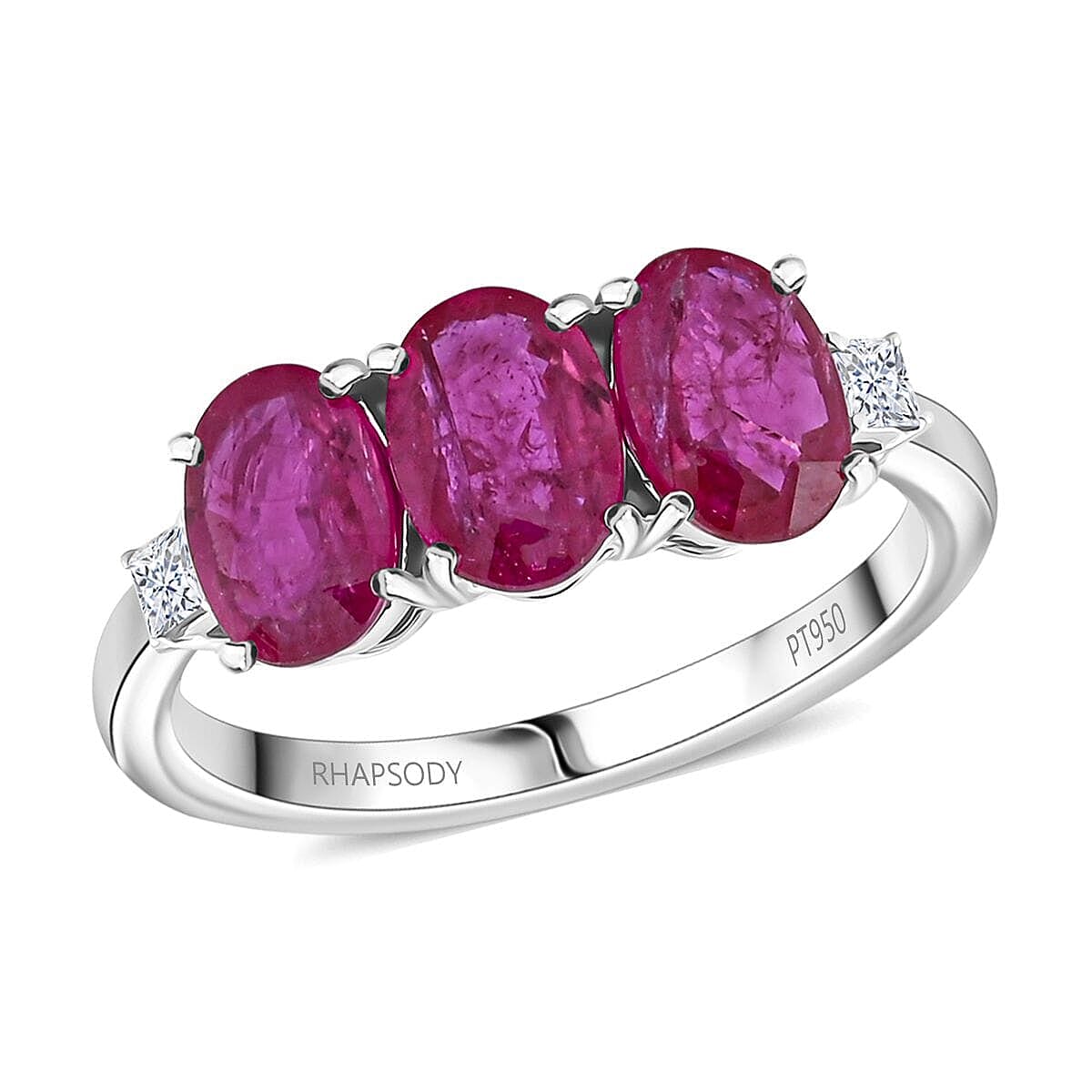 Doorbuster Deal Certified & Appraised Rhapsody 950 Platinum AAAA Mozambique Ruby, Diamond (E-F, VS) Ring (Size 10.0) (4.29 g) 2.50 ctw