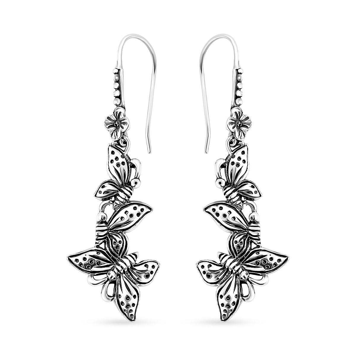 TLV Bali Legacy Sterling Silver Butterfly Earrings (5.15 g)