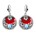 TLV Bali Legacy Sponge Coral, Larimar, Multi Gemstone Ocean Bloom Earrings in Sterling Silver 5.60 ctw - Sticky add to cart bar