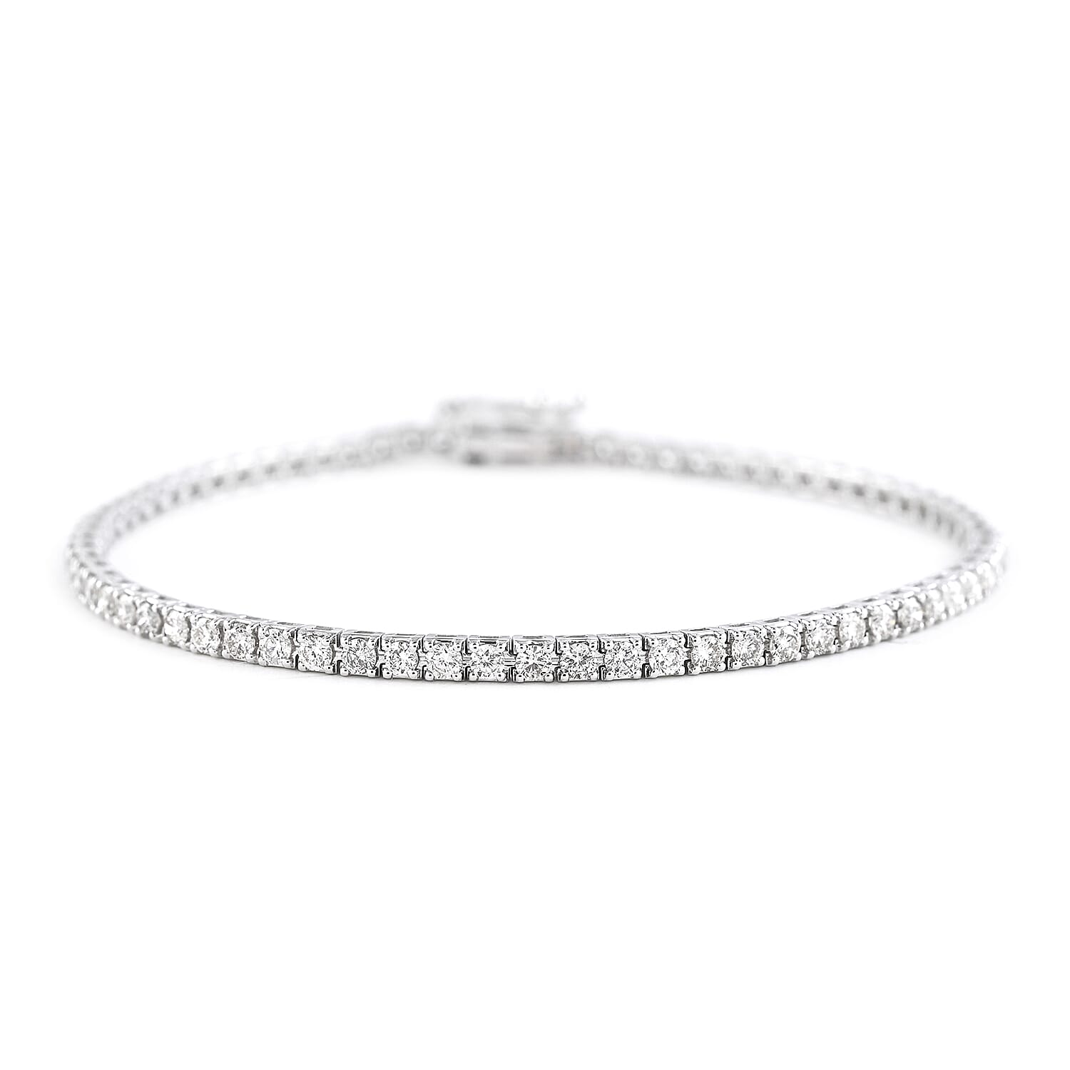 NY Closeout 14K White Gold I1-I2 Diamond Tennis Bracelet (6.50 In) 5.55 Grams 2.00 ctw
