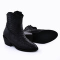 Grand Pelle Black Python Leather Women's Booties - (Size 7) - Sticky add to cart bar