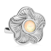 Ethiopian Welo Opal 0.84 ctw Ring in Platinum Over Sterling Silver (Size 8)