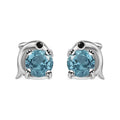 D'Joy Premium Betroka Blue Apatite and Thai Black Spinel 0.60 ctw Dolphin Stud Earrings in Rhodium Over Sterling Silver - Sticky add to cart bar