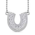 Moissanite 1.75 ctw Horseshoe Necklace in Rhodium Over Sterling Silver 18 Inches - Sticky add to cart bar