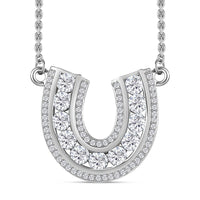 Moissanite 1.75 ctw Horseshoe Necklace in Rhodium Over Sterling Silver 18 Inches