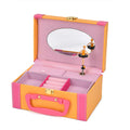 Rose Red and Yellow Woven Texture Faux Leather 2 Layer Musical Jewelry Box - Sticky add to cart bar