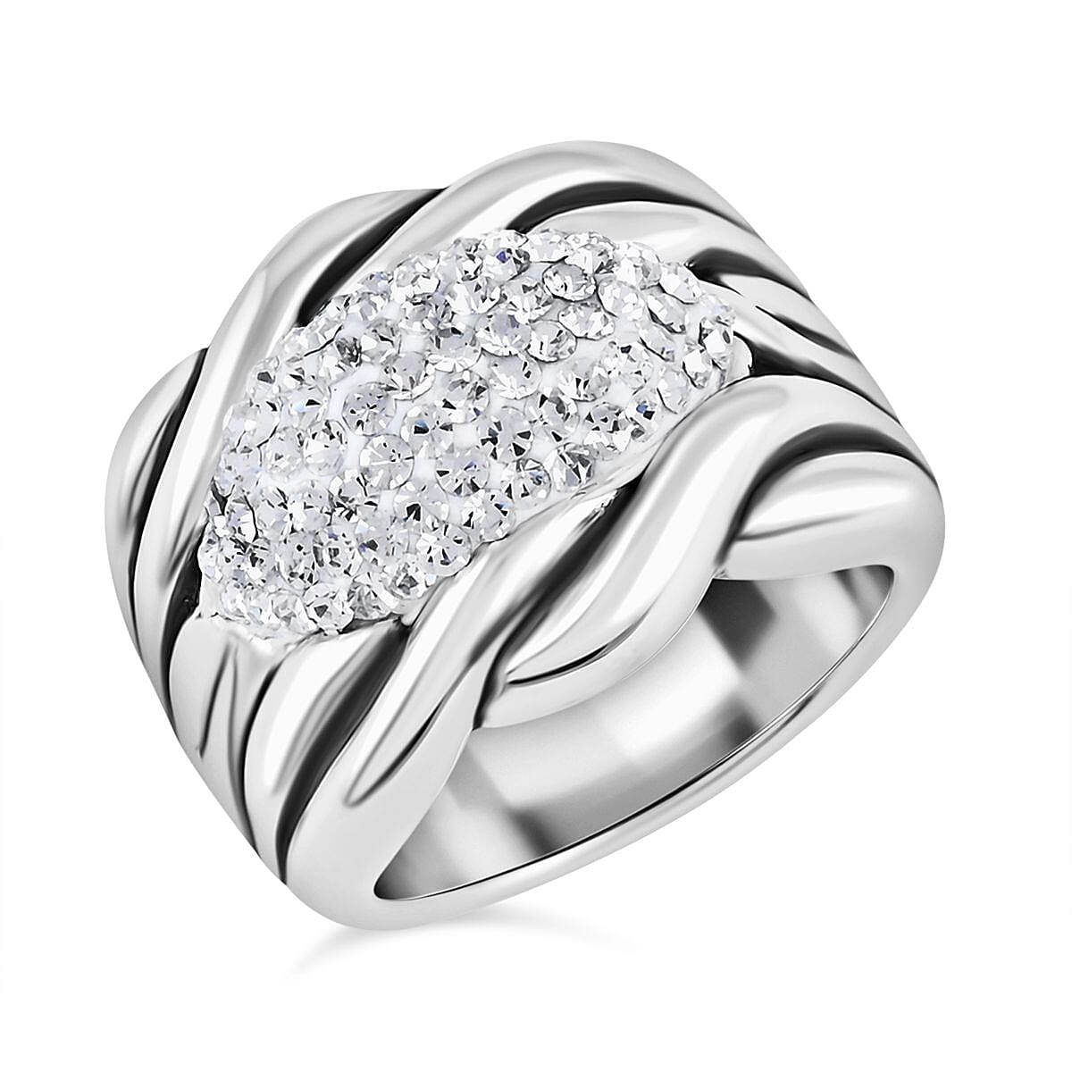 Austrian Crystal Radiant Ring in Sterling Silver