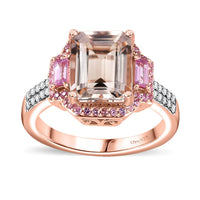 TLV Premium Marropino Morganite, Multi Gemstone Ring in Vermeil RG Over Sterling Silver (Size 10.0) 4.00 ctw