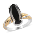 Elite Shungite Solitaire Ring in Vermeil YG and Platinum Over Sterling Silver 2.10 ctw - Sticky add to cart bar