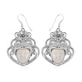 Bali Goddess Carved Bone Earrings in Sterling Silver - Sticky add to cart bar