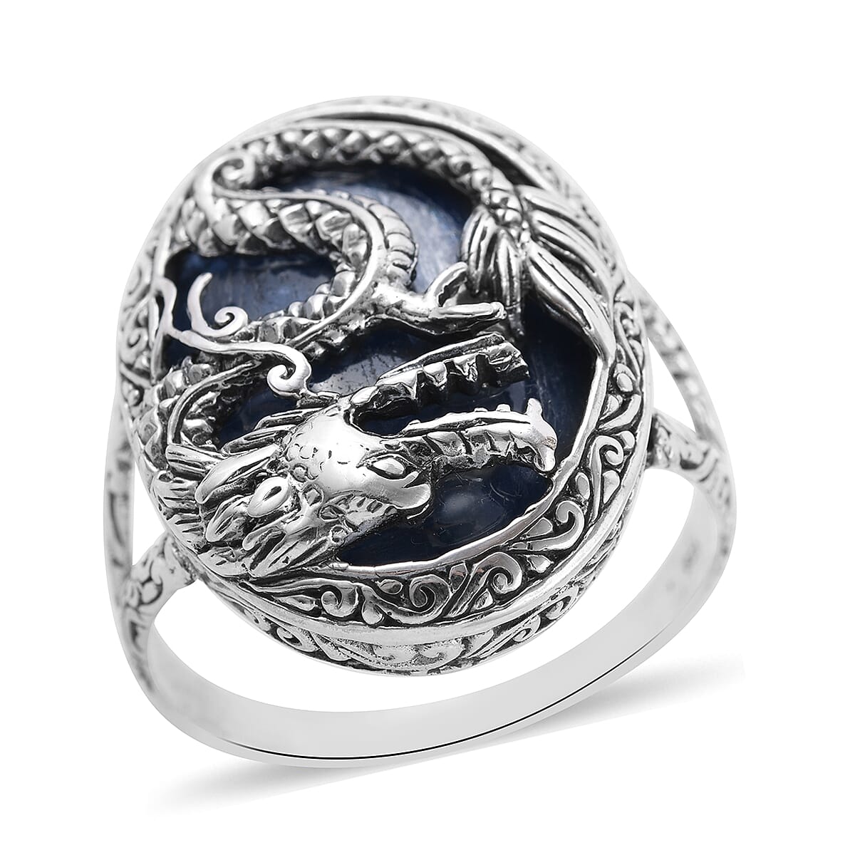 BALI LEGACY Kyanite Dragon Ring in Sterling Silver (Size 10.0) 11 Grams 24.00 ctw