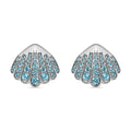 D'Joy Premium Betroka Blue Apatite 6.10 ctw Sea-Shell Earrings in Rhodium Over Sterling Silver - Sticky add to cart bar