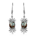 Artisan Crafted Blue Horizon Turquoise 2.10 ctw Earrings in Black Oxidized Sterling Silver - Sticky add to cart bar