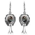 Artisan Crafted Blue Horizon Turquoise 3.40 ctw Horseshoe Earrings in Sterling Silver - Sticky add to cart bar