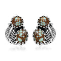 Artisan Crafted Blue Horizon Turquoise 2.20 ctw Feather Earrings in Black Oxidized Sterling Silver - Sticky add to cart bar
