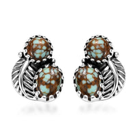 Artisan Crafted Blue Horizon Turquoise 2.20 ctw Feather Earrings in Black Oxidized Sterling Silver