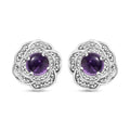 African Amethyst 1.10 ctw Knotted Earrings in Stainless Steel - Sticky add to cart bar