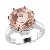 Morganique Quartz (Triplet) 7.65 ctw Solitaire Ring in Stainless Steel