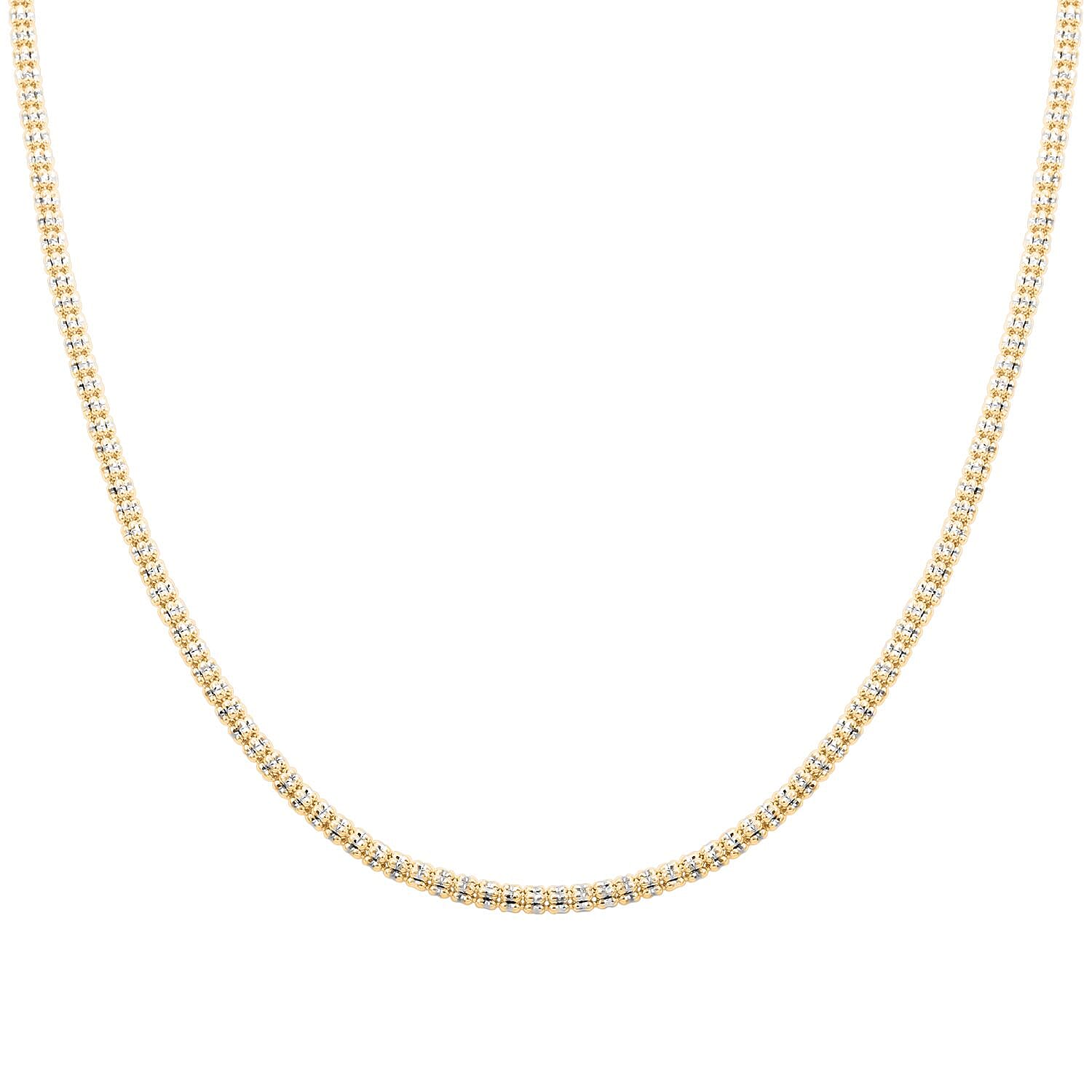 10K White and Yellow Gold Chain Necklace 22 Inches 16.9 Grams