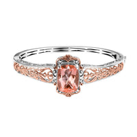 Karis Morganique Quartz Bangle Bracelet in 18K RG Plated and Platinum Bond (8.00 In) 11.70 ctw
