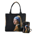 2-piece Set Van Gogh Starry Night Painted Tote Bag (15.9"x4.7"x13.6") and Cellphone Bag (7.9"x4.3"x0.78") - Sticky add to cart bar