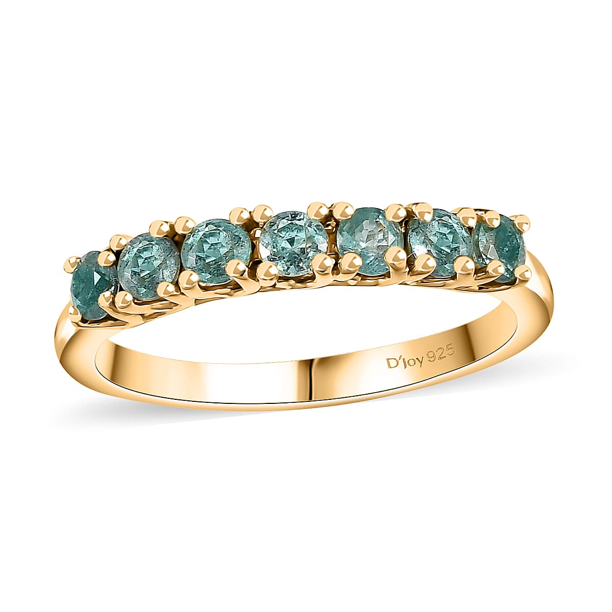 Boyaca Colombian Emerald 0.60 ctw Regal Majesty Ring in 18K Vermeil Yellow Gold Over Sterling Silver