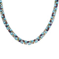 Larimar and Multi Gemstone 89.38 ctw Necklace in Platinum Over Sterling Silver 18 Inches - Sticky add to cart bar