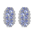 TLV Tanzanite, White Zircon Earrings in Platinum Over Sterling Silver 4.15 ctw - Sticky add to cart bar
