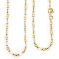 Italian Chain Necklace in 14K Yellow Gold Over and Sterling Silver 18 Inches 8.50 Grams - Sticky add to cart bar