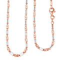 Italian Link Chain Necklace in 14K Rose Gold Over and Sterling Silver 8.58 Grams 18 Inches - Sticky add to cart bar